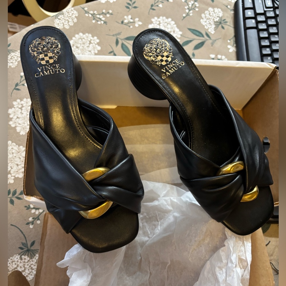 Vince Camuto Black Sandals. 
NIB size 10 medium
